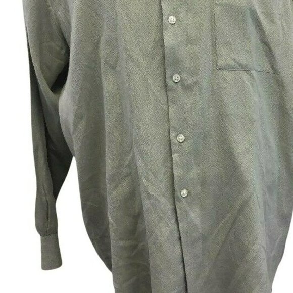 ALFANI Mens Dress Shirt Silk Blend XL - 17 1/2 34-35 Gray Button L/S Grey - Picture 6 of 7